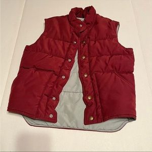 L.L. Bean Youth SZ Large‎ Burgundy Grey Gray Puffer Vest Vintage Winter *FLAWED*